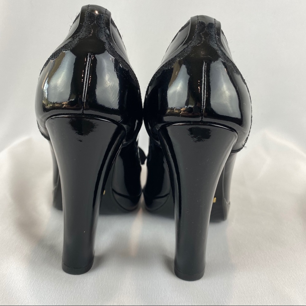Cole Haan Patent Leather Platform Shoes With Bow - Picture 5 of 14